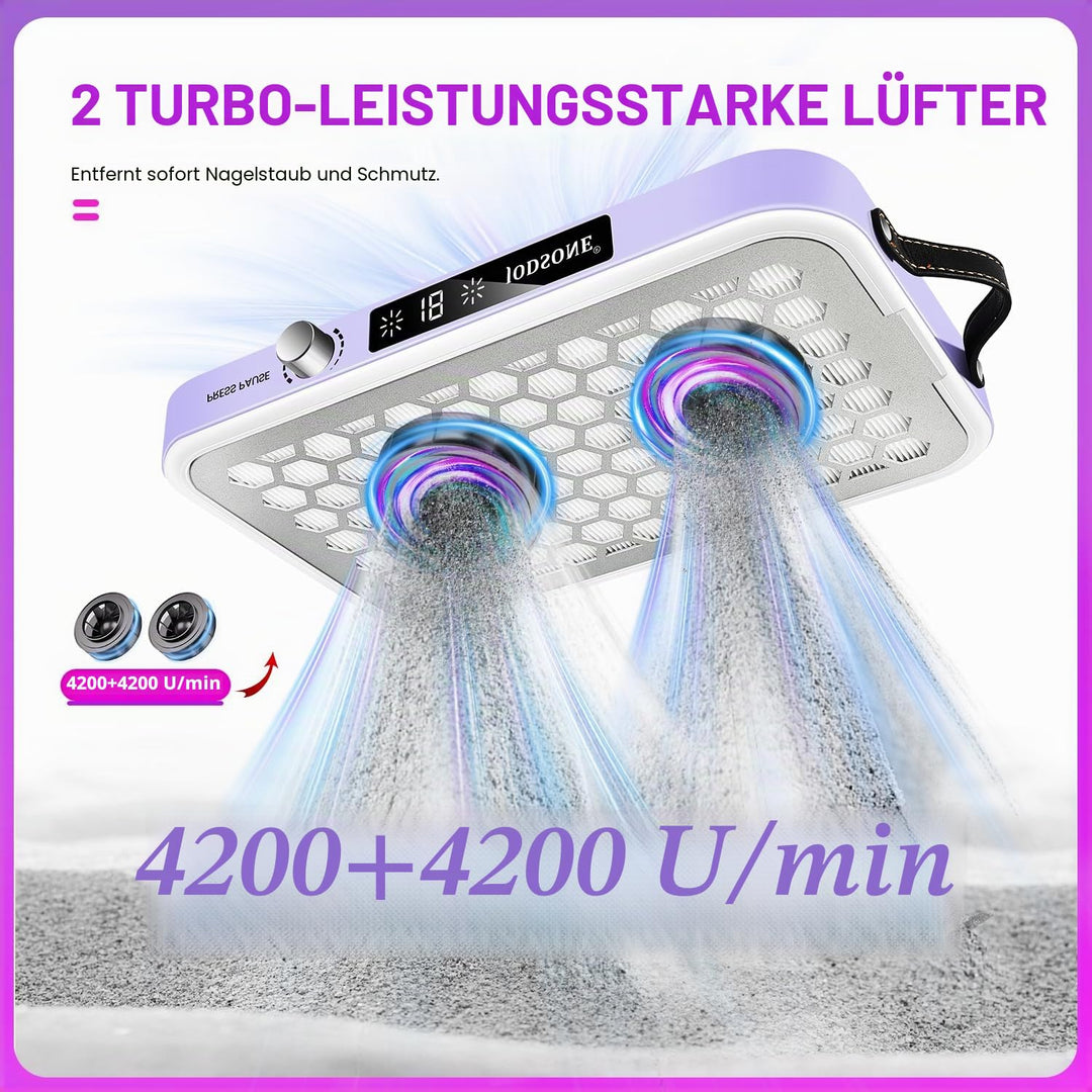 JODSONE Nagelstaubsammler Kompakter Staubsaugerlüfter Effizientes Staubentfernen Runder Nagelstaubfä