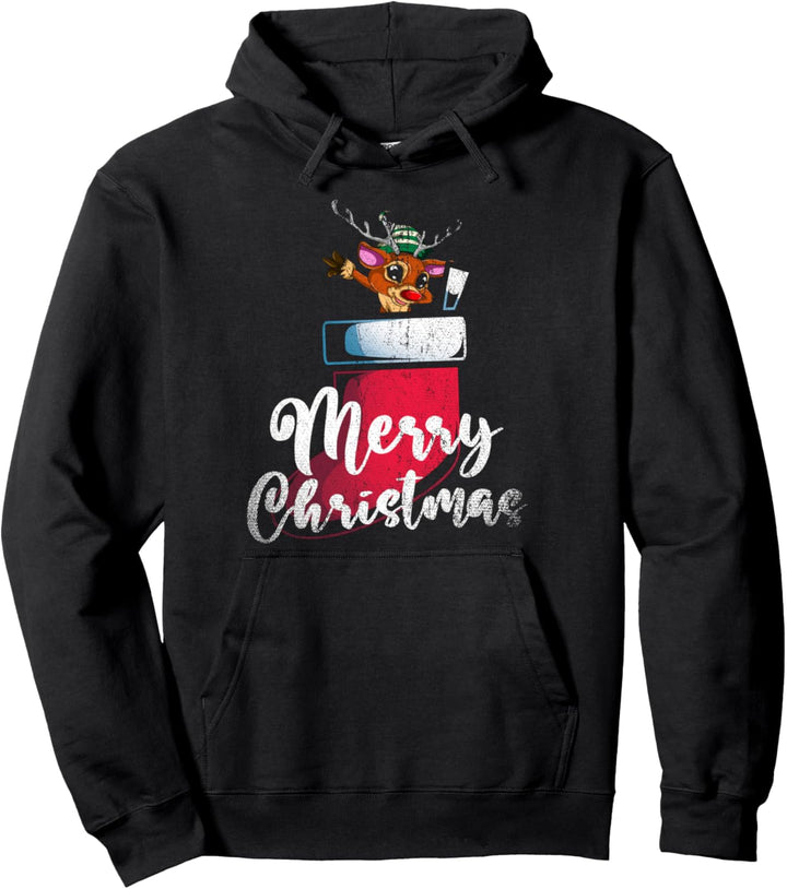 Niedliches Weihnachts Tier Geschenk für Kinder Rentier Pullover Hoodie