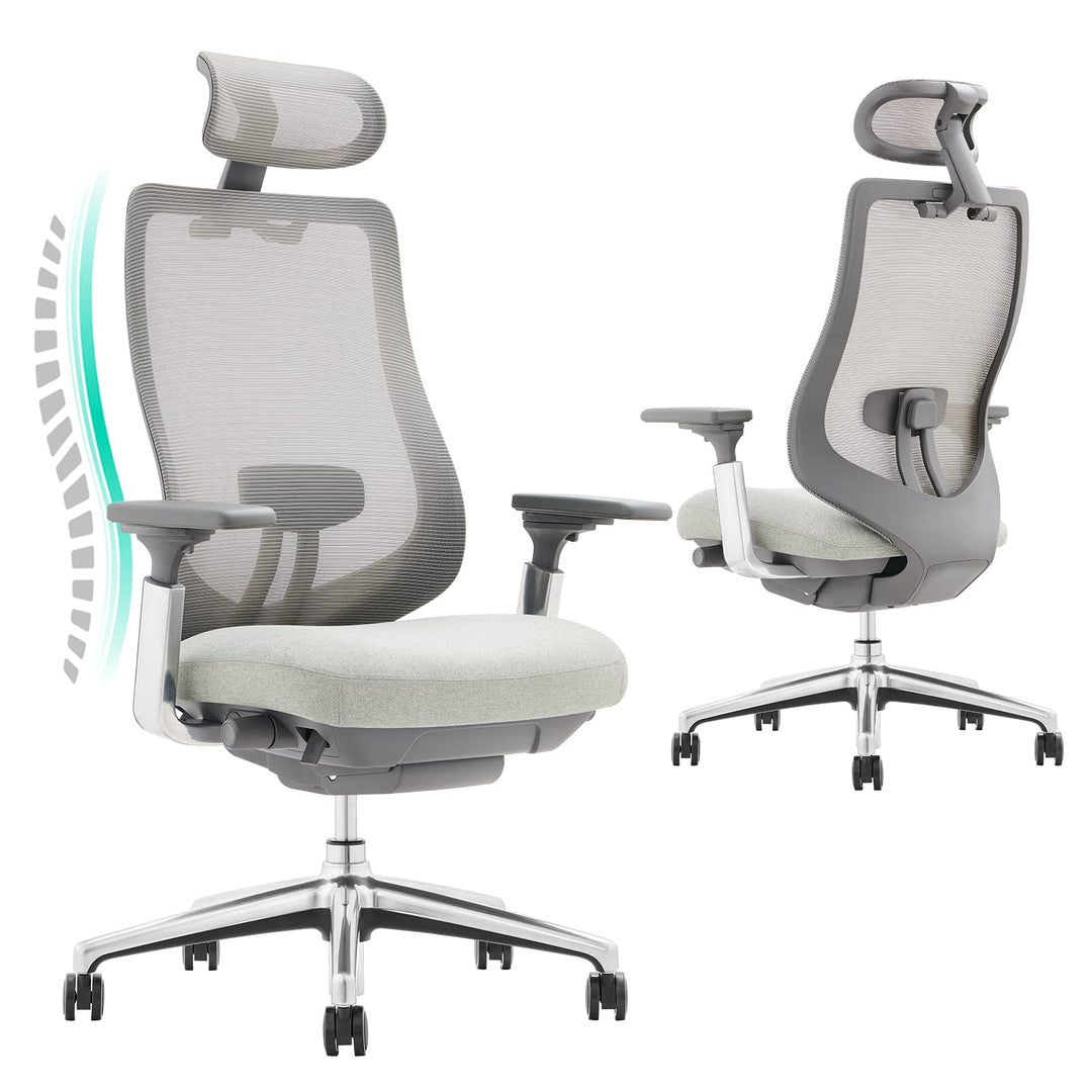 COLAMY XK Atlas Ergonomischer Bürostuhl, Netz-Chefsessel mit verstellbarem Kopfstütze, Computer Schr