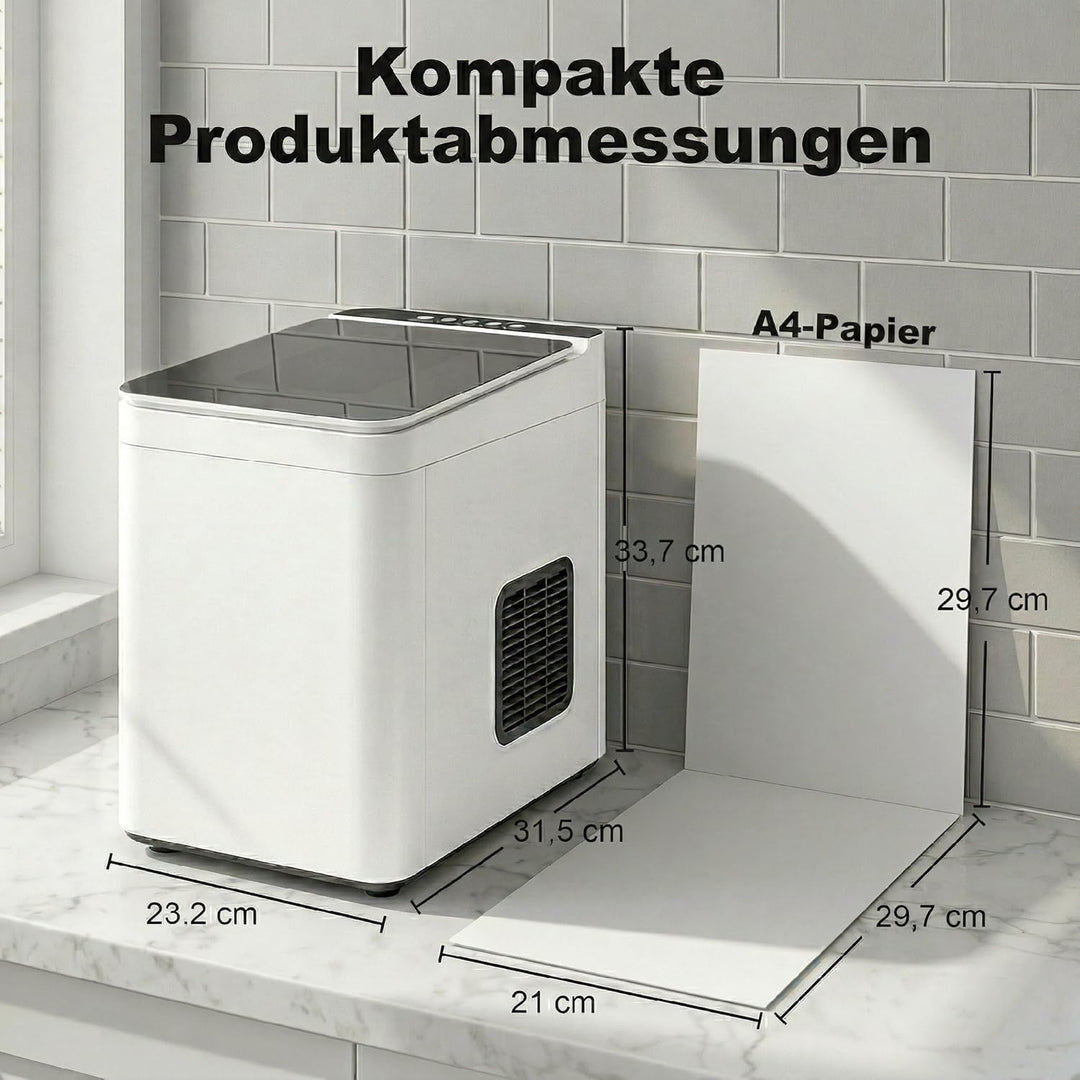HOMCOM Eiswürfelmaschine Klein, 12 kg 24 Std., 9 Eiswürfel in 7-10 Minuten, 2 Grössen von Bullet-Eis