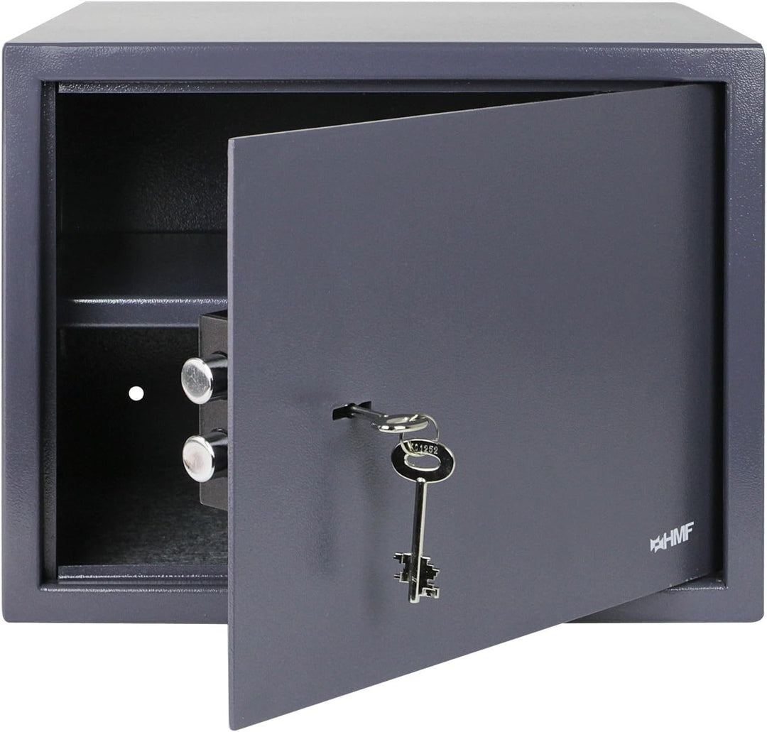 HMF 49203-11 Möbeltresor Doppelbartschloss, 38,0 x 30,0 x 30,0 cm, anthrazit, 38,0 x 30,0 x 30,0 cm