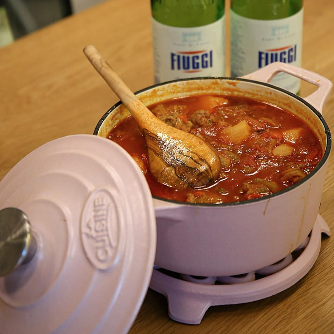 La Cuisine Schmortopf aus emailliertem Gusseisen, 26 cm 3.5 Litre Durchmesser, innen cremeweiss emai
