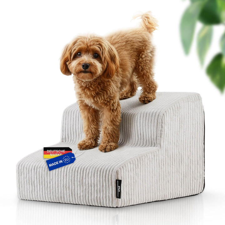 Rohrschneider Hundetreppe kleine Hunde | Made in EU | Haustiertreppe mit Rutschfester Unterseite | K