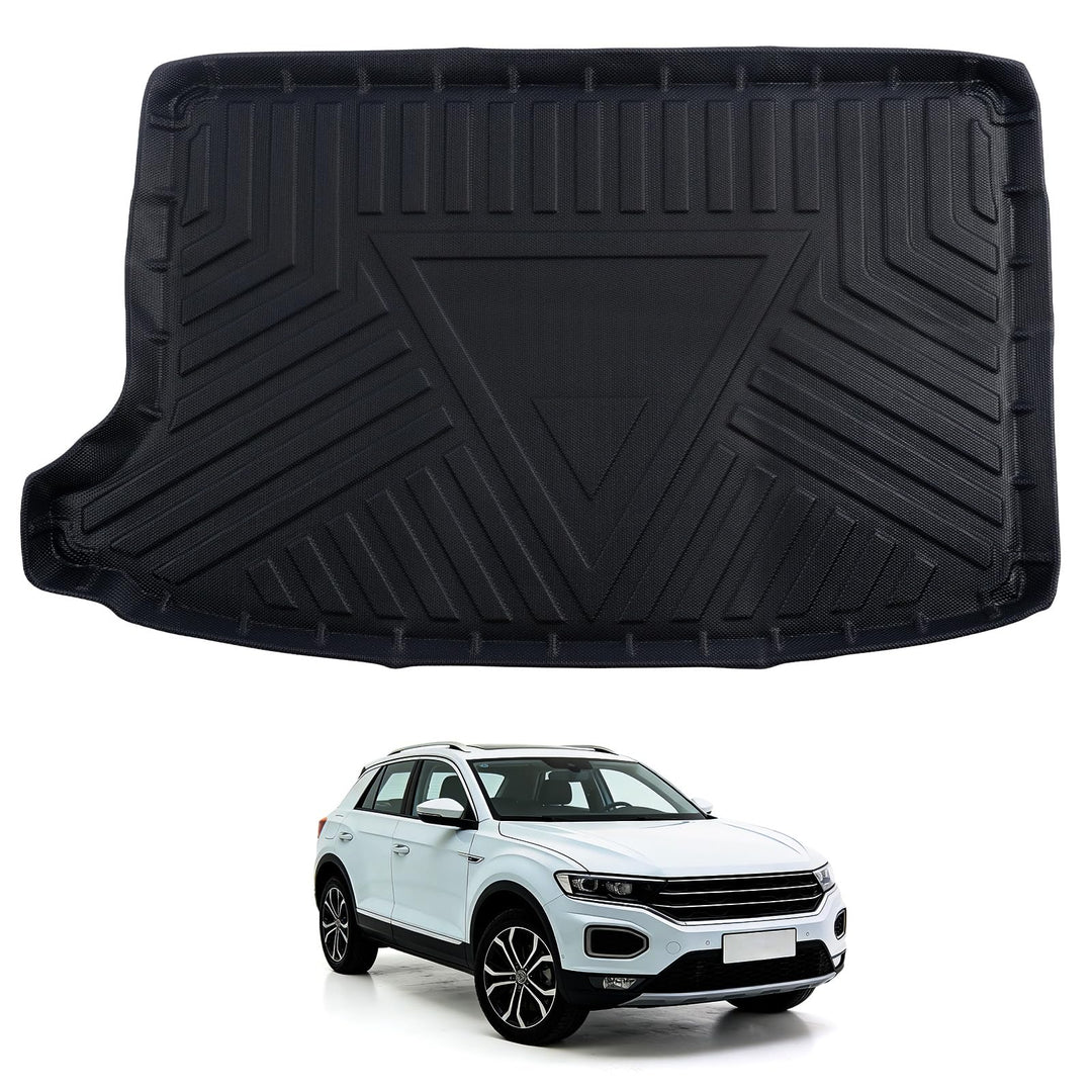 Auto Kofferraummatte für VW T-Cross (C11) 2019-2022, Allwetter Kofferraummatte aus TPE, Wasserdicht