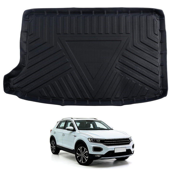 Auto Kofferraummatte für VW T-Cross (C11) 2019-2022, Allwetter Kofferraummatte aus TPE, Wasserdicht