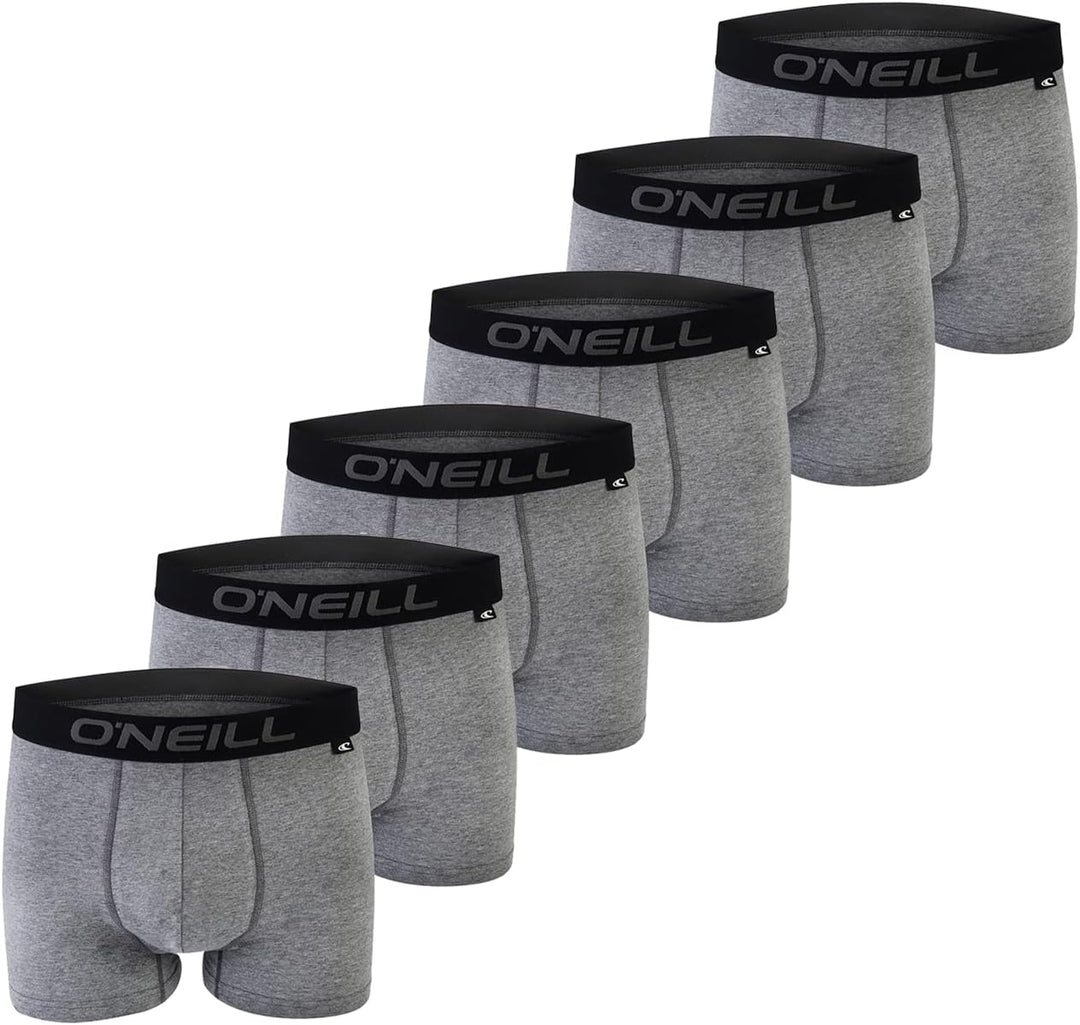 O'Neill Herren Boxershort Uni Sport Boxer S M L XL XXL 95% Baumwolle Unterhose - 6er Pack S Antracit