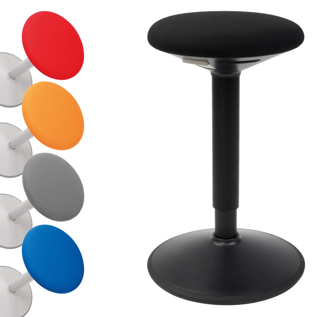 boho office® Stehhilfe, Sitzhilfe, Ergonomischer Hocker, Stehhocker, Stehsitz, Schwarz, Kunststoff,