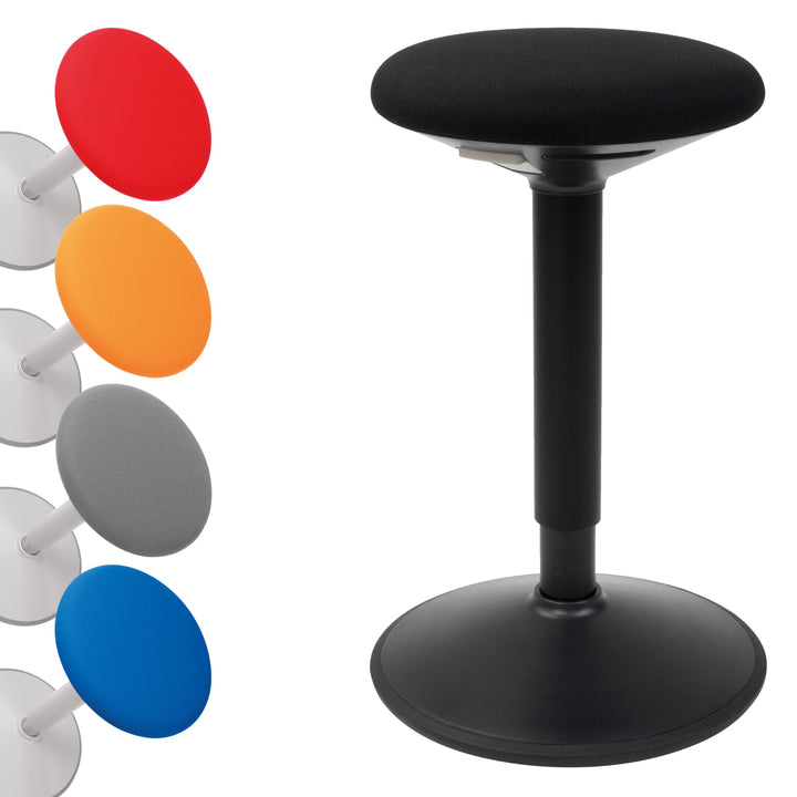 boho office® Stehhilfe, Sitzhilfe, Ergonomischer Hocker, Stehhocker, Stehsitz, Schwarz, Kunststoff,