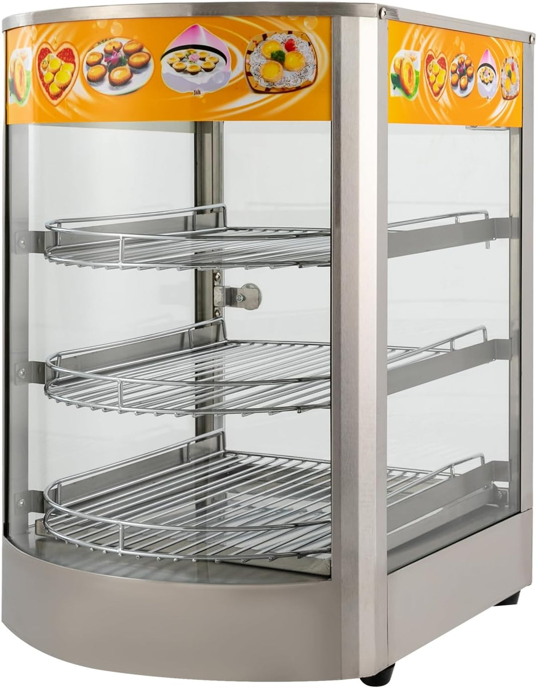 Gärschrank, 3-Etagen Warmhaltevitrine Speisenwärmer 220V 800W Speisenwärmer, Edelstahl Racks und Sta