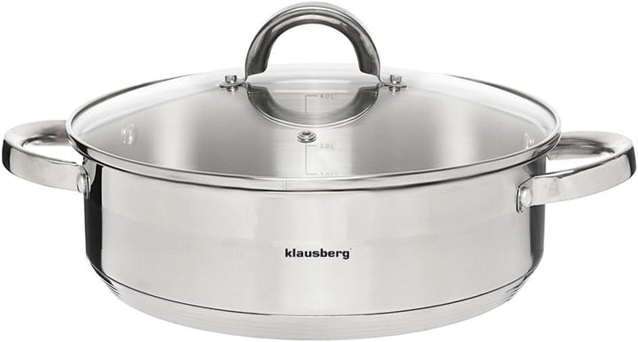 Flach Topf mit Deckel (6l, Ø28cm), 6l, Ø28cm