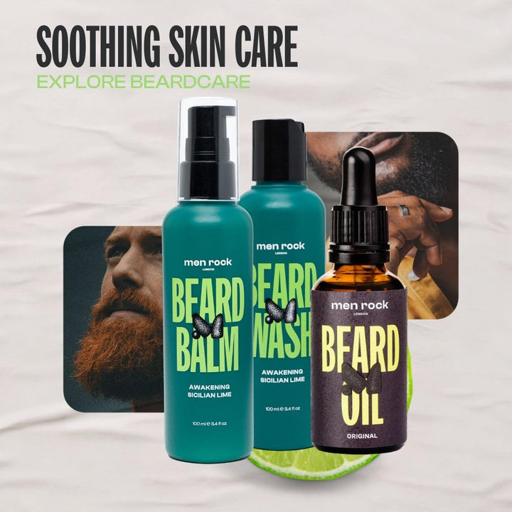 Men Rock Beardy Beloved Bartpflegeset Sicilian Lime, 3-tlg. - Enthält Waschung, Balsam, Öl für frisc
