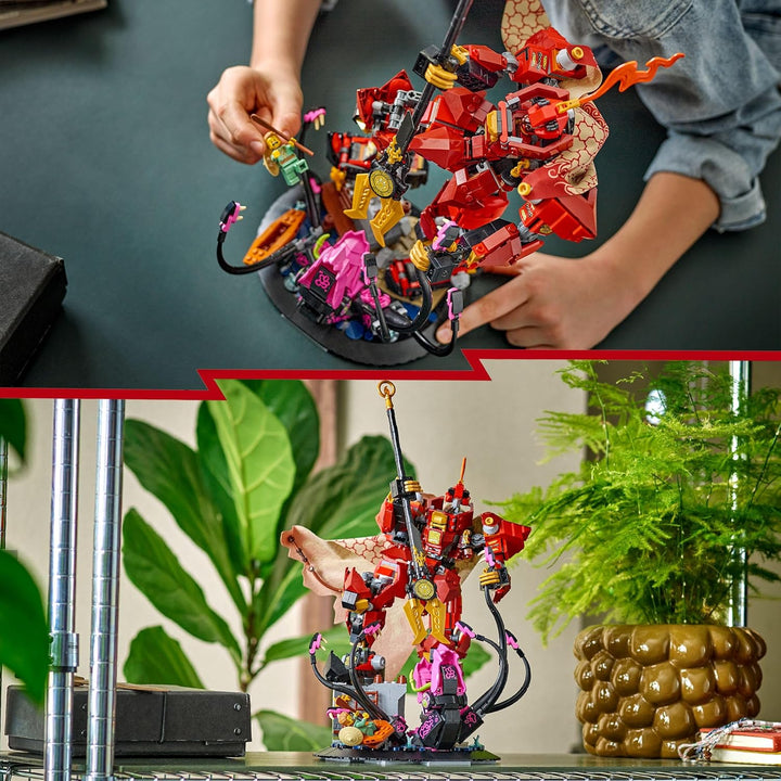 LEGO NINJAGO Der Feuerritter-Mech - Monstrosity Set mit beweglicher Figur, 2 Minifiguren und einem S