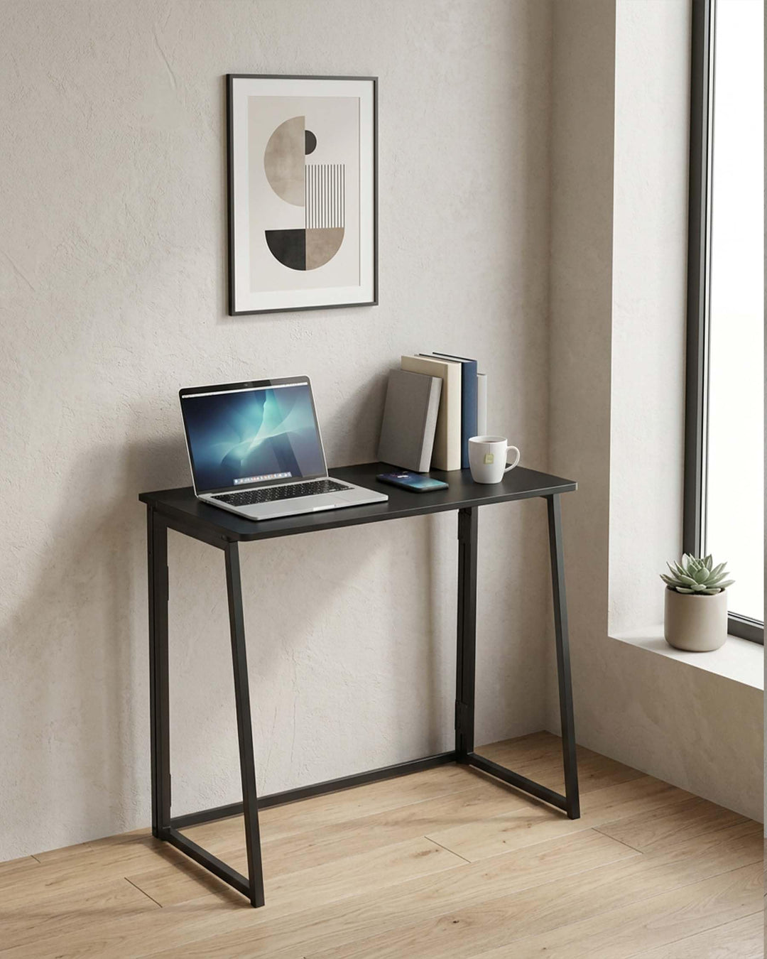 hitsuki Schreibtisch klappbar 80x40x74 cm, Computertisch klein, klappbarer PC Tisch, Kleiner Schreib