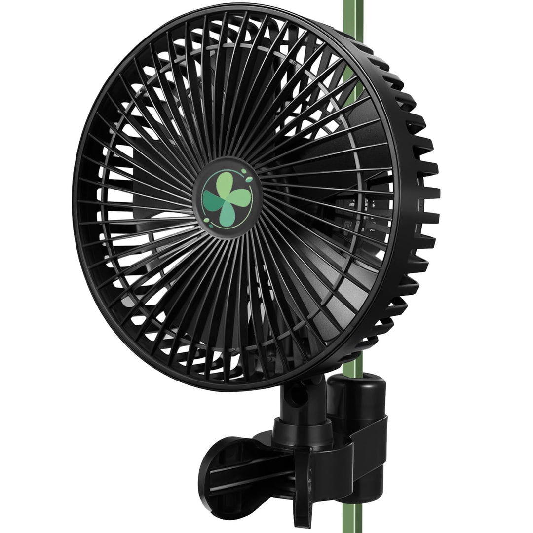 Grow Ventilator oszillierend leise für Growzelt, 10 Stufen &amp; EC-Motor, Clip Ventilator mit Universal