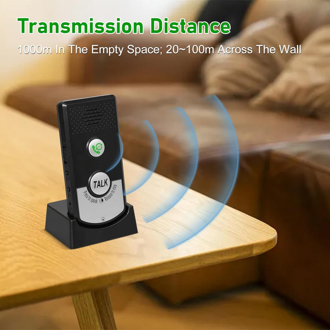 Pumwoy Drahtlose Sprach-Gegensprechanlage 1000M, 2-Wege-Sprach-Gegensprechanlage, Drahtlose Intercom