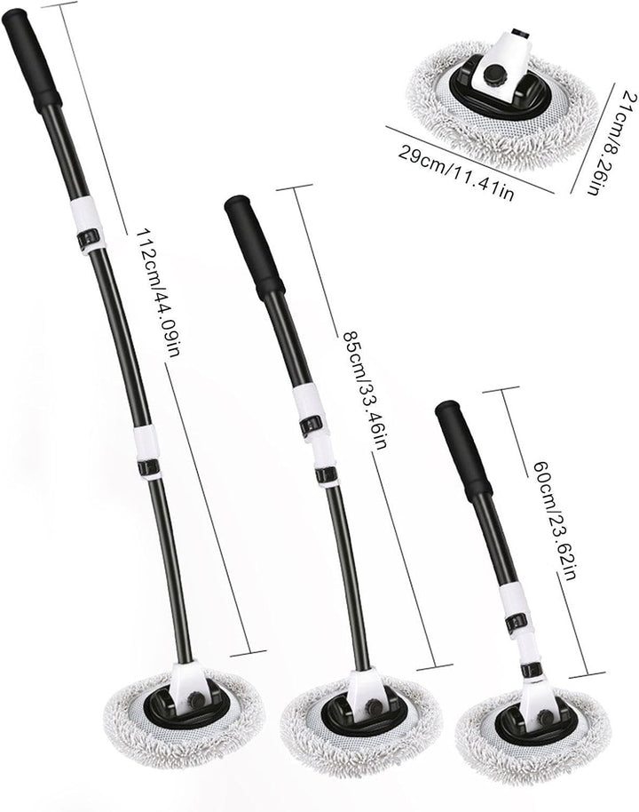 15° Curve Autowaschbürste, 60-112cm Teleskop Waschbürste mit Hochdichter Chenille Mikrofaser Bürsten