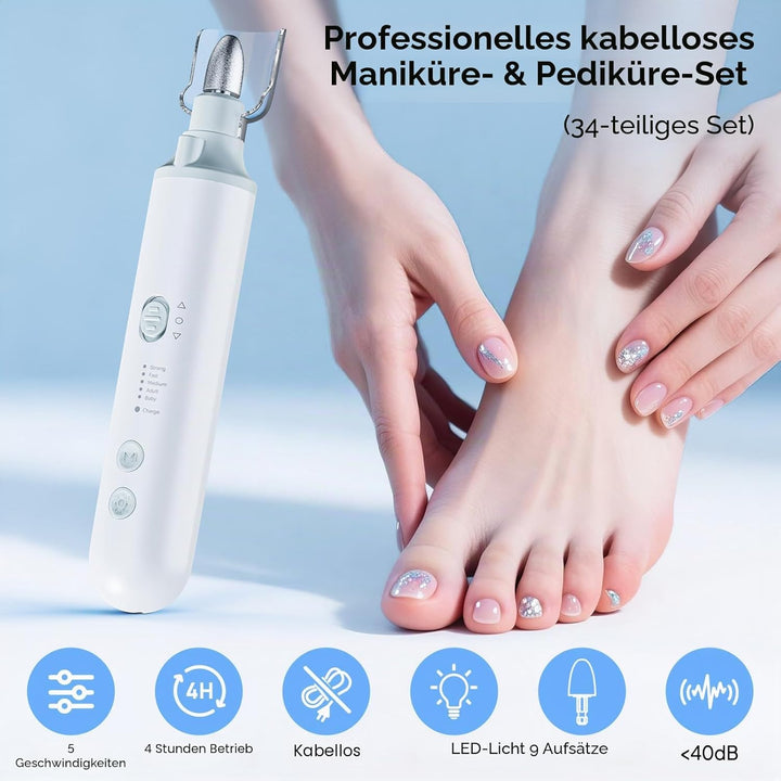 Nagelfräser Kabellose Elektrische Nagelfeile, Maniküre Pediküre Set 5 Elektrisch, Professionell Elek