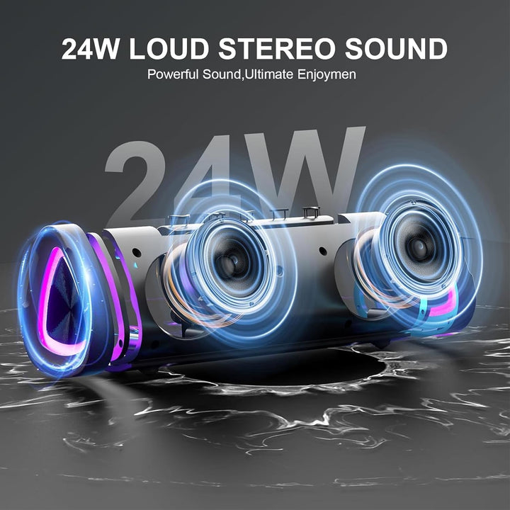 aowoka Bluetooth Lautsprecher mit Licht, 2025 Musikbox Tragbarer Box, Bluetooth 5.4, 30 St, Verbesse