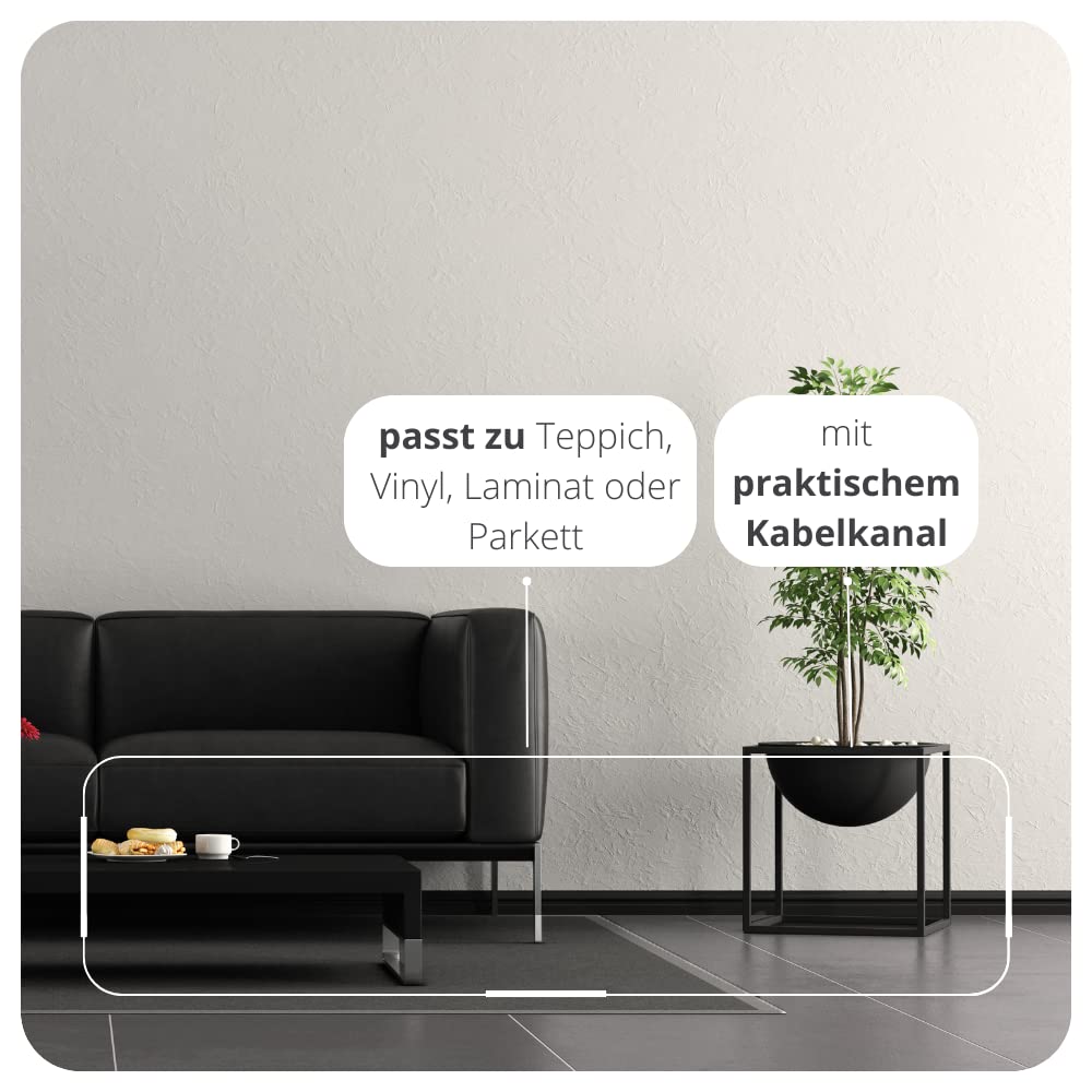 REESE Sockelleisten Schwarz | Weimarer Profil | MDF Folie | 80mm Höhe | 20 Stück / 46 lfm 80mm 20 St