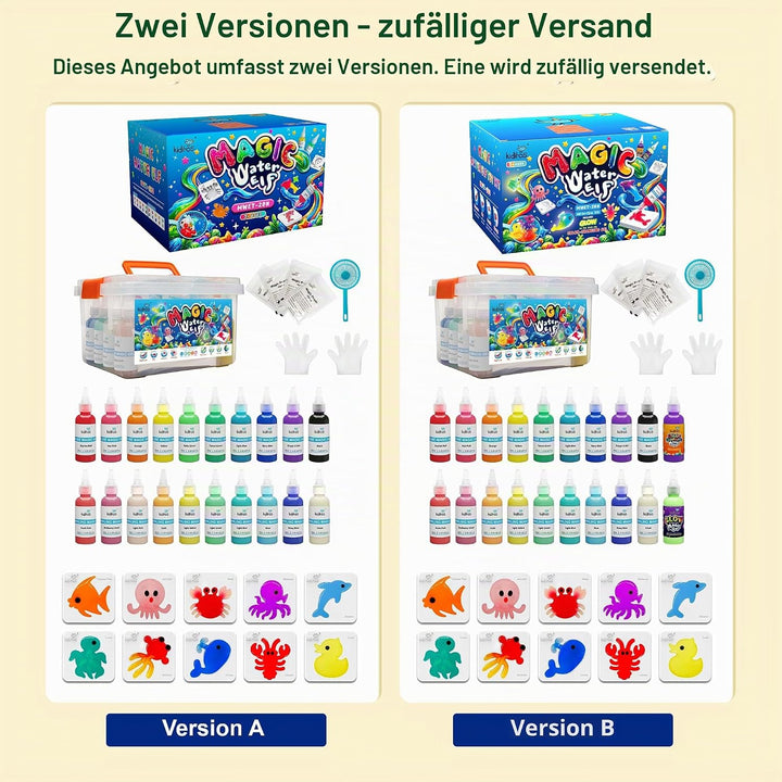 Kiditos Magic Water Elf Spielzeug Set – Aqua Gelz magisches Wasser-Gel Kit mit 20 Farben & 10 Formen