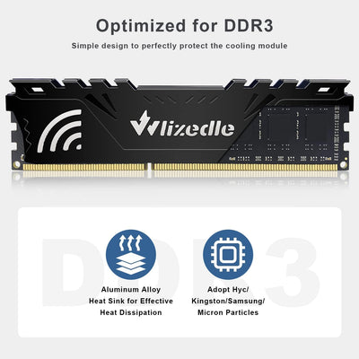 DDR3 32GB Kit (4x8GB) Desktop Arbeitsspeicher 1333MHz CL9 UDIMM Wlizedle Tischcomputer RAM PC3-10600