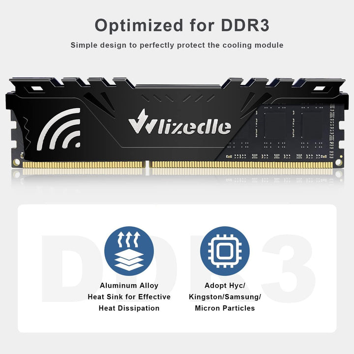 DDR3 Desktop Memory RAM 4GB 1600MHz CL11 UDIMM, PC Arbeitsspeicher PC3-12800 240-Pin 1,5V Non-ECC 2R