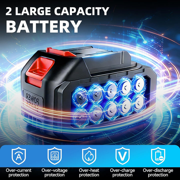 Akku Hochdruckreiniger 21V, Tragbarer Hochdruckreiniger Akku mit 2x4000mAh Akkus, 6-in-1 Multifunkti