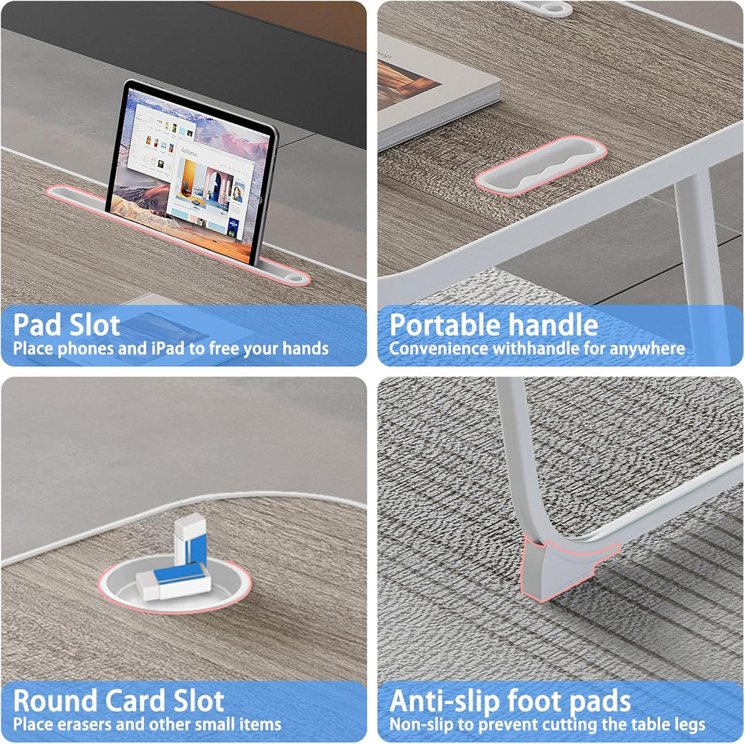 Laptop Bett Tisch, Beinen, tragbarer Frühstückstisch zum Essen, Lesen, Schreiben auf dem Bett, Sofa,