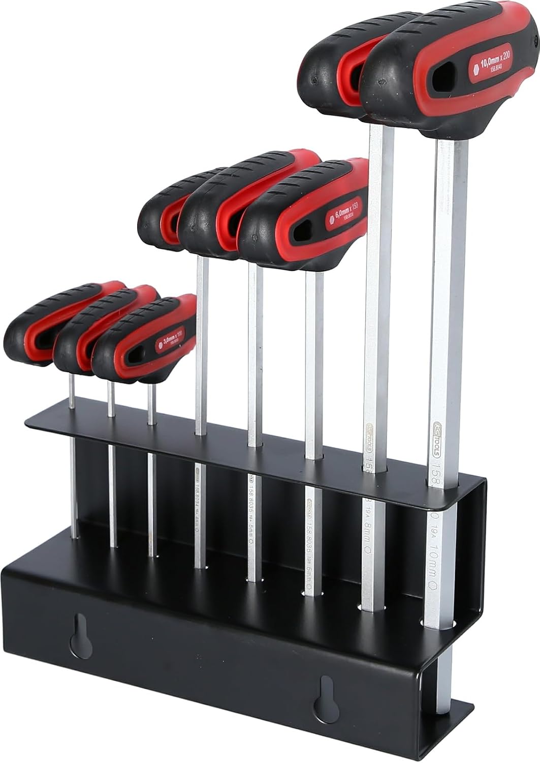 KS Tools 158.8130 ERGOTORQUEplus T-Griff-Innensechskant-Schlüssel-Satz, 8-tlg.