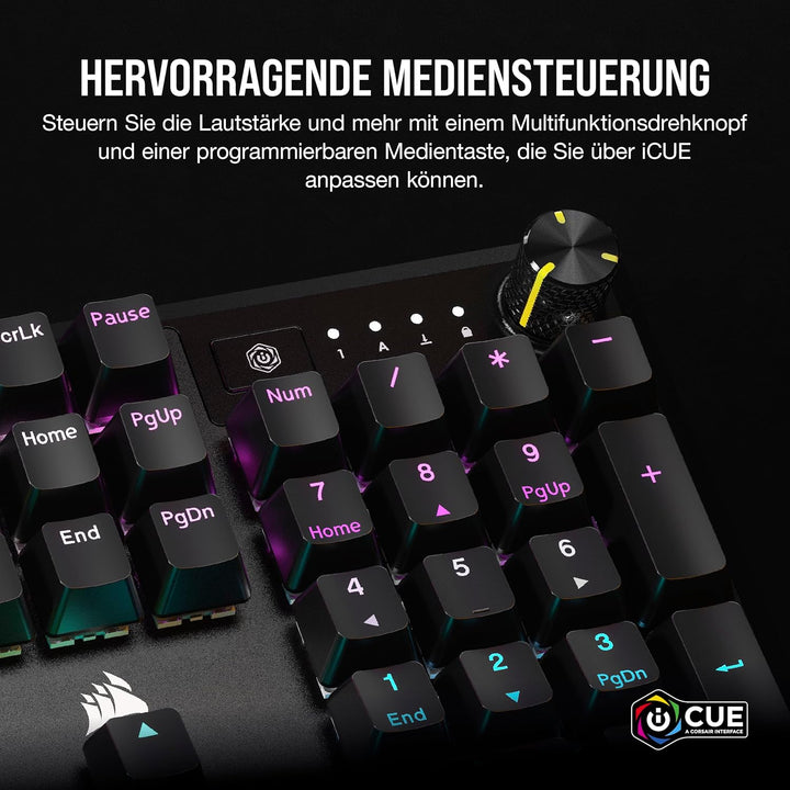 Corsair K70 CORE RGB Mechanische Gaming-Tastatur Mit Handballenauflage - Vorgeschmierte MLX Red Line