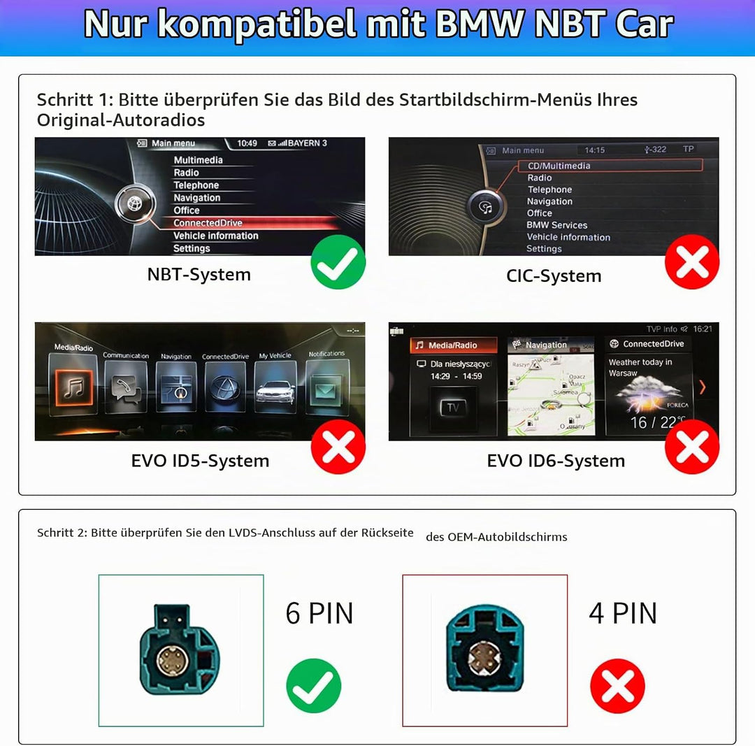 Road Top Wireless Carplay Retrofit Kit Decoder für BMW NBT System 3 4 5 6 7 Series X1 X3 X4 X5 X6 20