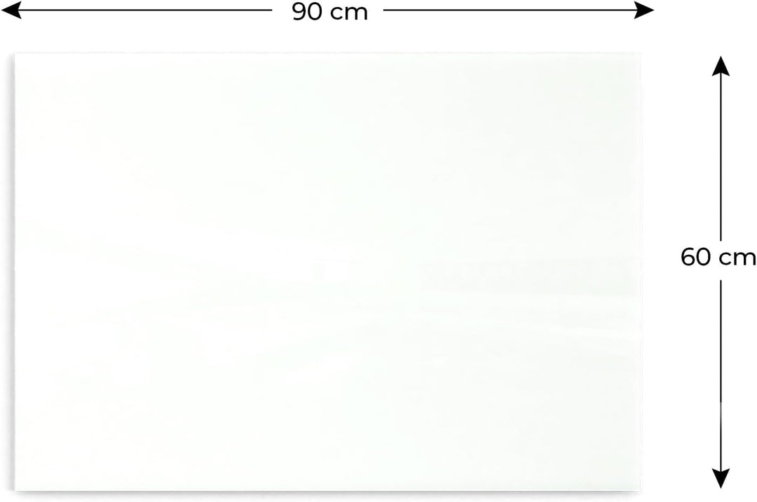 ALLboards Glasboard Magnetisch Weiss 100x70cm, Rahmenlos, Glastafel, Magnettafel, Gehärtetes Glas, W