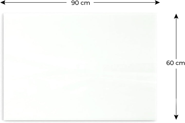 ALLboards Glasboard Magnetisch Weiss 100x70cm, Rahmenlos, Glastafel, Magnettafel, Gehärtetes Glas, W