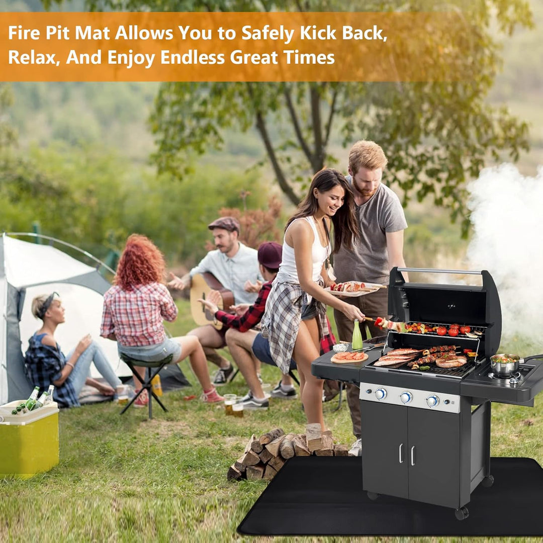 ROCKY&CHAO Feuerfeste Unterlage 127 * 97cm Feuerschutzmatte 3 Schicht Feuerresistent Grillmatte, Gla