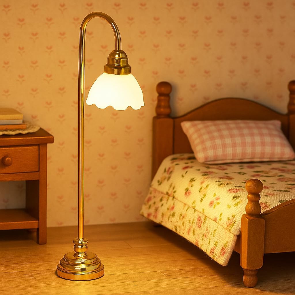 RiToEasysports Puppenhaus-Stehlampe Im Massstab 1:12, Miniatur-Puppenhaus-Dekor-Mini-Lampe für Puppe