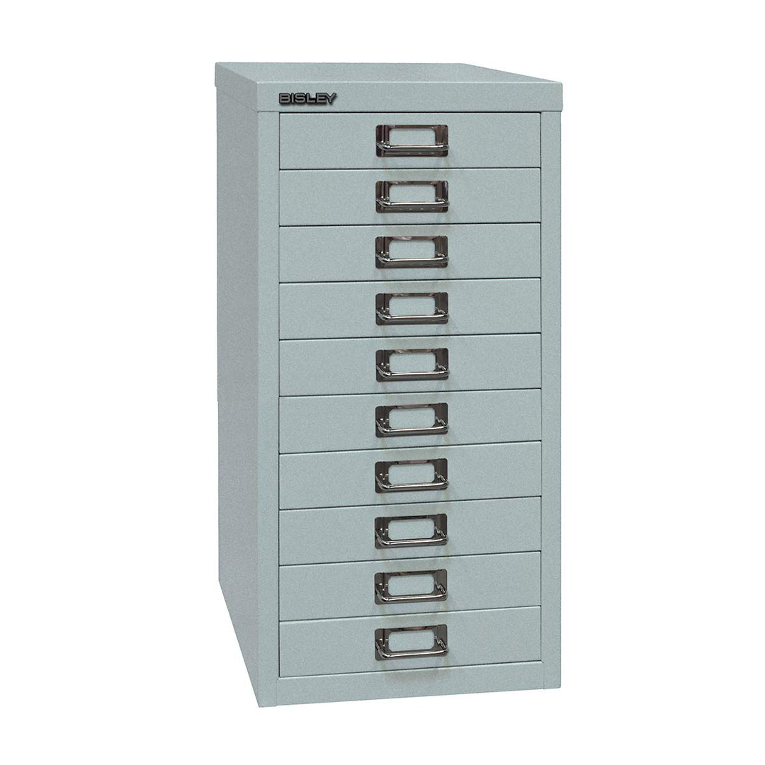 BISLEY MultiDrawer, 29er Serie, DIN A4, 10 Schubladen, Metall, 355 Silber, 38 x 27.9 x 59 cm