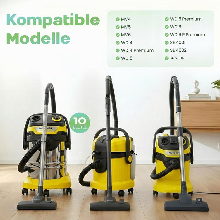 10 Staubsaugerbeutel passend für Einhell TC-VC 18, 1812, 1815, 1820, 1825, Swirl KA4.0-6.0, mehrlagi
