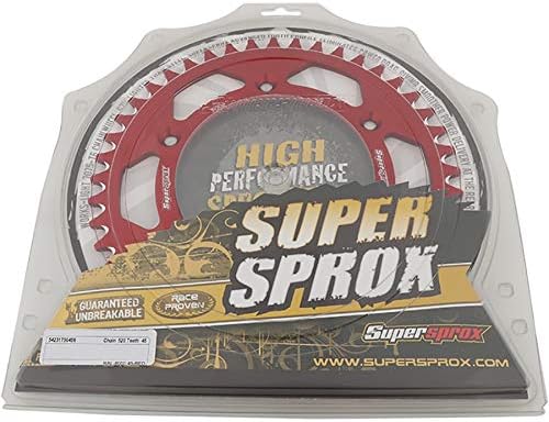 Supersprox Rotes Aluminium-Kettenrad, 45 Zähne, Kettengrösse 520, Ral-8000-45