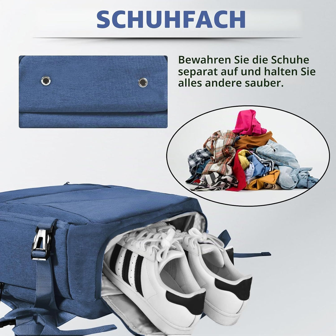 Leyrica Handgepäck Reiserucksack 45x36x20 für Easyjet, Rucksack Travel Backpack Wasserdichter Tagesr