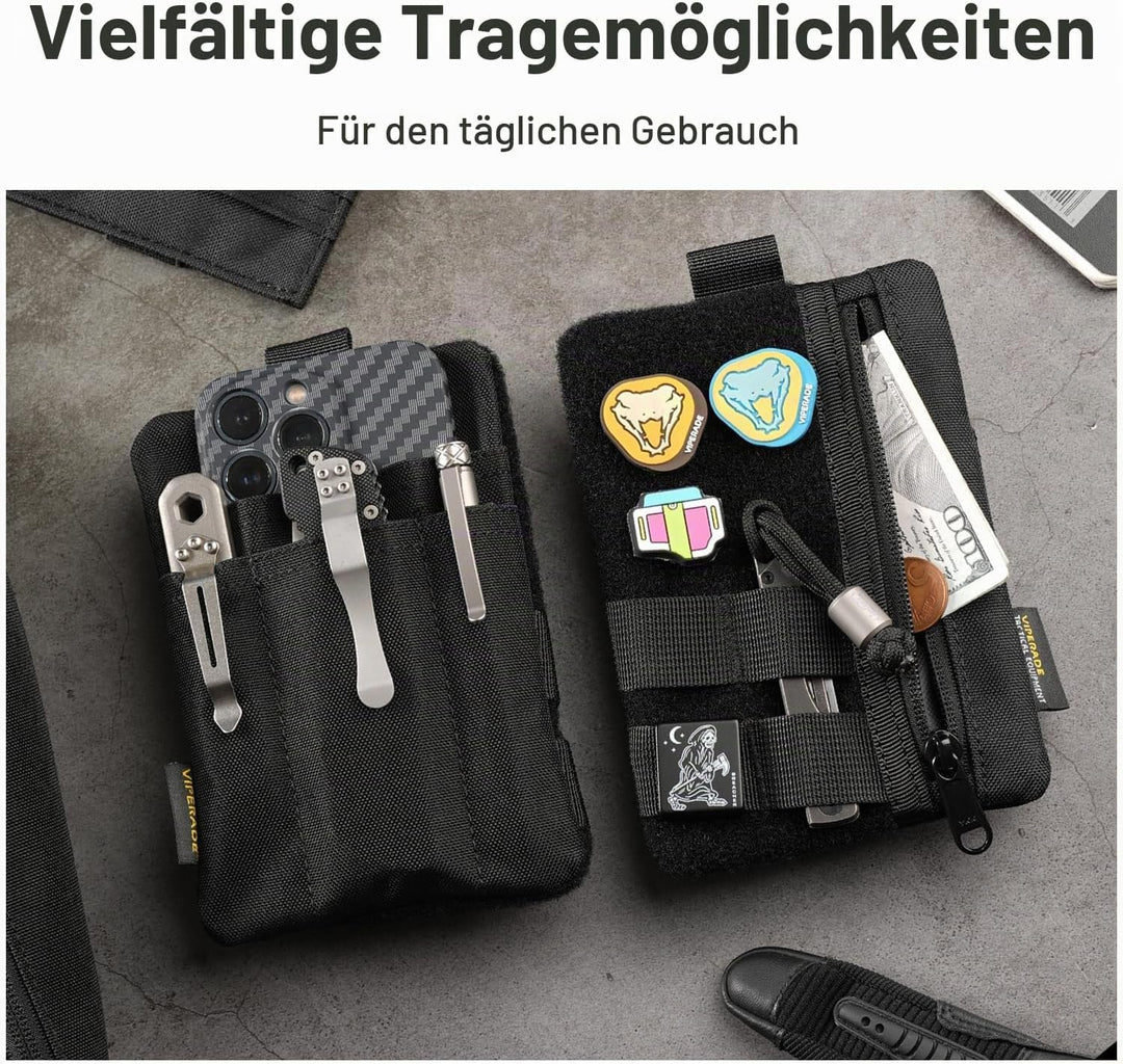 VIPERADE VE27 EDC Organizer Klein EDC Pocket Pouch mit 4 Taschen,Klein Werkzeugtasche EDC Taschen Or