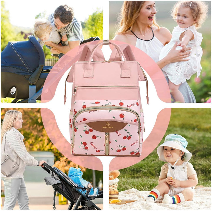 Generisch Wickelrucksack - Wickeltasche Mit Isoliertem Flaschenfach | Reise Baby Tasche Mit Wickelun