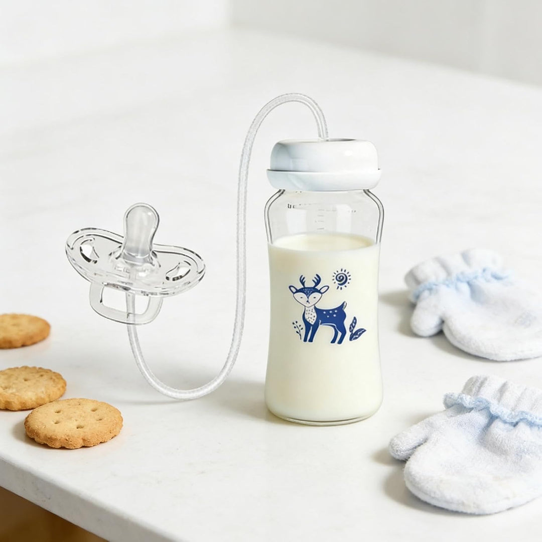 Muttermilchflaschen | Auslaufsicher, Silikon, gegen Koliken - Trinkflasche mit Strohhalm für Kinder
