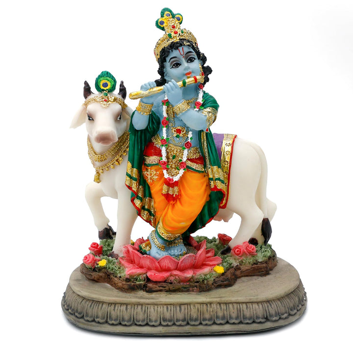 alikiki Statue Hindu-Gott Lord Krishna – 14,5 cm H Indien Idol Krishna Skulptur Geschenke für indisc