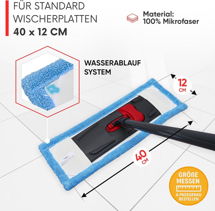 Wischmopp Bezug für Fliesen & Steinböden - Bodenwischer, Wischbezug von WOWtowelz – 40 cm Variante -