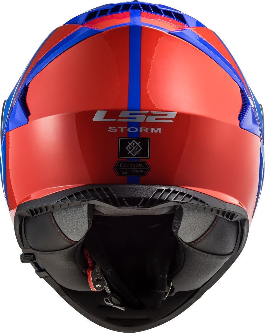 LS2 Unisex Storm Slant Motorradhelm, XS rot / blau