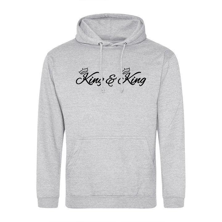huuraa Unisex Hoodie King &amp; King Krone Pullover Vegan Grösse S Heather Grey mit Motiv Hochzeits Gesc