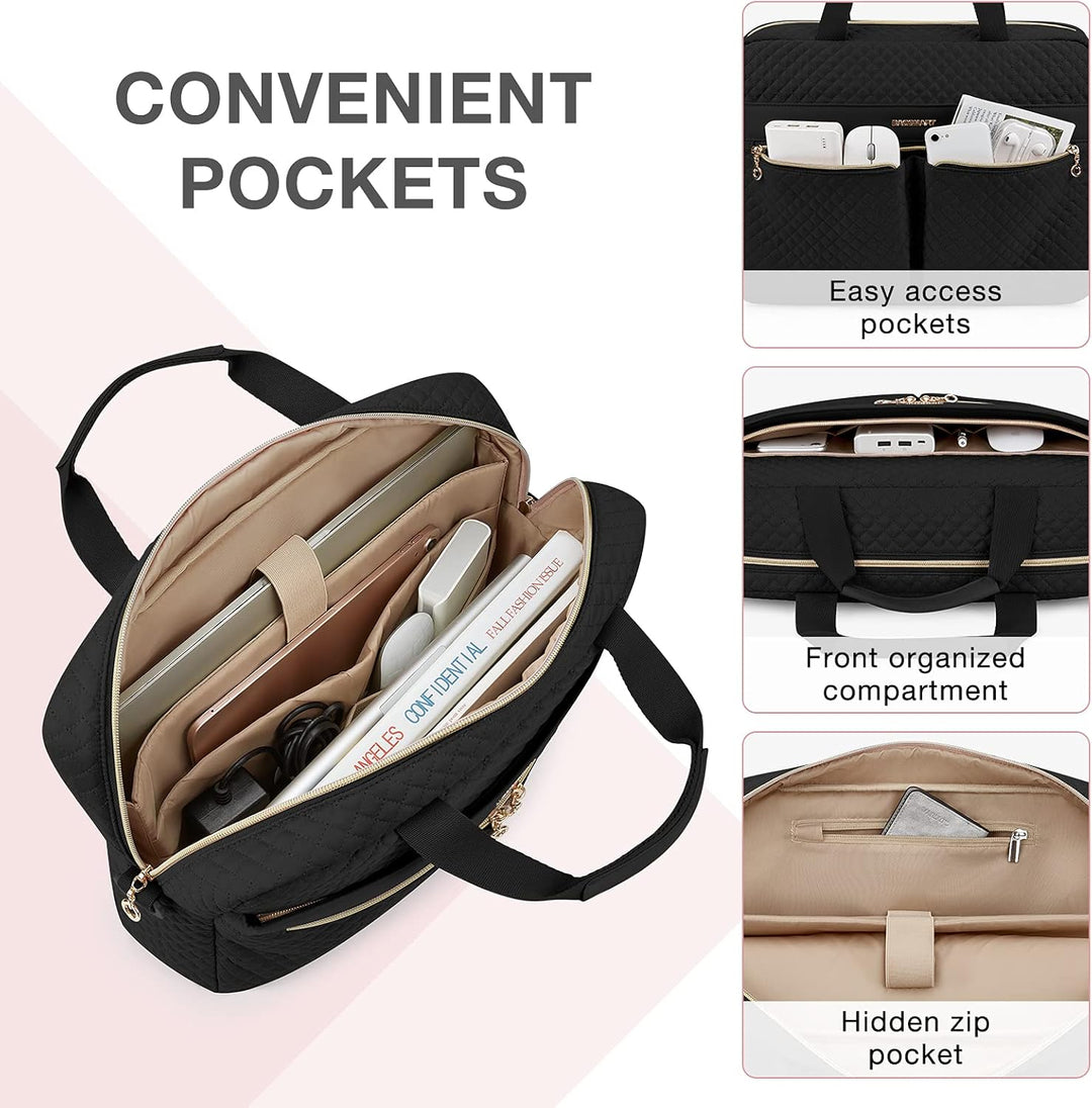 bagsmart Laptoptasche, 15,6-Zoll-Aktentasche für Frauen, grosse Laptoptasche, Computertasche, Büro,
