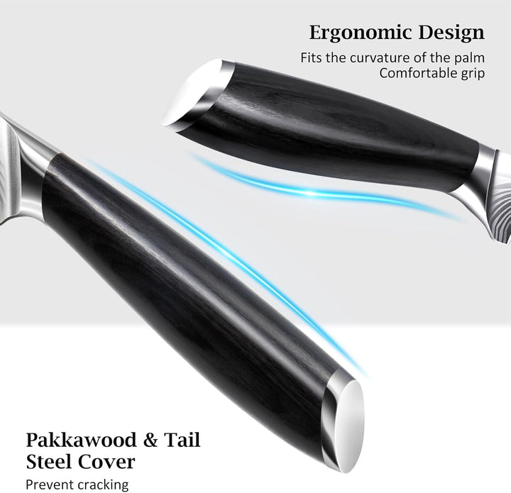 HOSHANHO 18cm Filetiermesser Küchenmesser aus Hochwertigem Edelstahl, Kochmesser Profi Fischfilierme