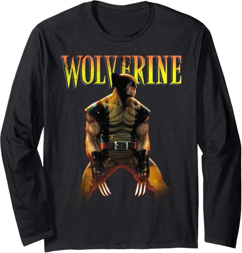 Marvel X-Men Wolverine Side Profile Logo Langarmshirt