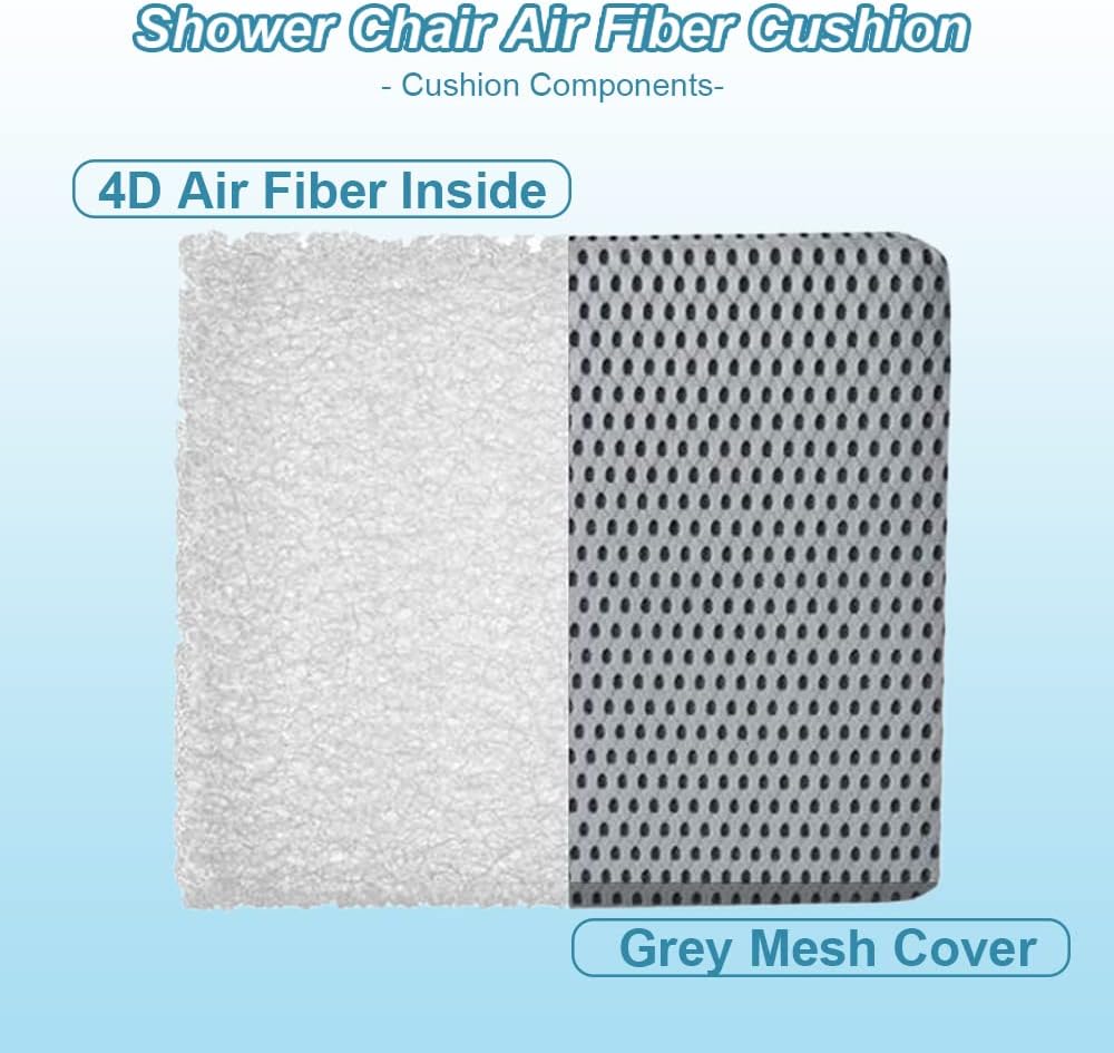 Duschstuhl-Sitzmatte – 4D-Mesh-weiches Kissen, Transfer-Bankkissen, Badhocker, gepolstert für ältere